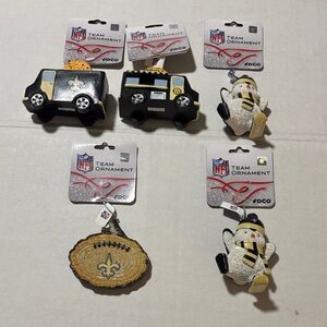 NFL Team Ornament Set Nolo New Orleans Saints- Black and Gold